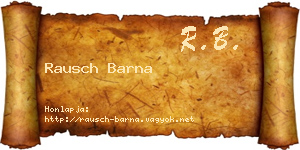 Rausch Barna névjegykártya